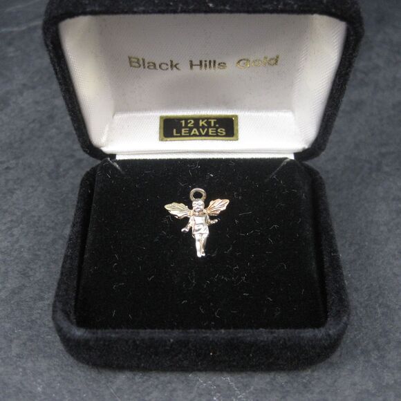 Vintage Sterling 12K Black Hills Gold Angel Tie Tack - Picture 1 of 10
